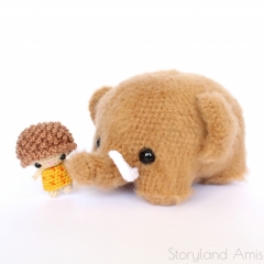 Cuddle-Sized Woolly Mammoth and Caveboy amigurumi pattern by unknown