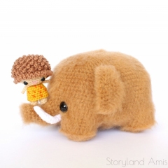 Cuddle-Sized Woolly Mammoth and Caveboy amigurumi pattern by unknown