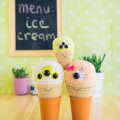 Ice Cream Monster Family amigurumi pattern by unknown