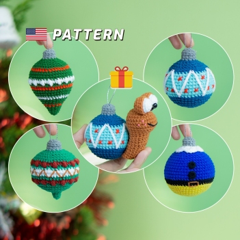 4 Christmas Ornament Balls amigurumi pattern by Lennutas
