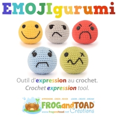 Emoji Gurumi Emoticon Emotion Tool amigurumi by FROGandTOAD Creations
