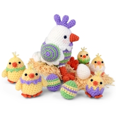 Spring Chicken Family amigurumi pattern by Janine Holmes at Moji-Moji Design
