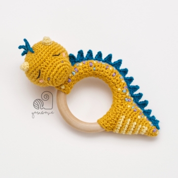 Dexter the Dragon rattle amigurumi pattern by YarnWave