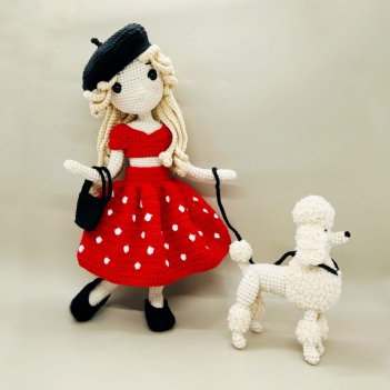 Valentina and the Poodle amigurumi pattern by Fluffy Tummy