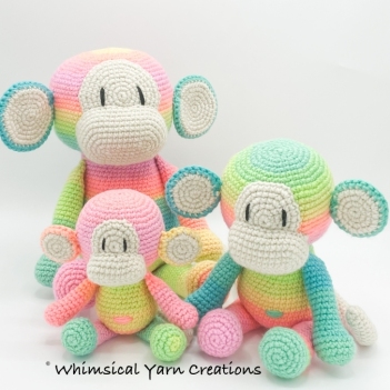 Rainbow Monkey Bundle amigurumi pattern by Whimsical Yarn Creations