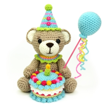 Bertie Bear's Birthday Party amigurumi pattern by Janine Holmes at Moji-Moji Design