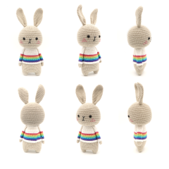 Rainbow Bunny amigurumi pattern by RoKiKi