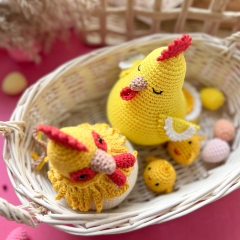 Crochet Easter Chicken and Rooster amigurumi pattern by RNata