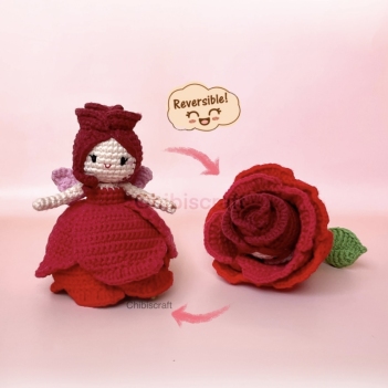 Reversible Rose Fairy amigurumi pattern by Chibiscraft