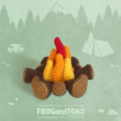 Campfire - Wood Log Fire Camping amigurumi pattern by FROGandTOAD Creations
