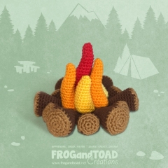 Campfire - Wood Log Fire Camping amigurumi by FROGandTOAD Creations
