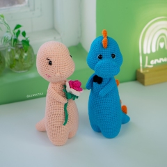 Dinosaur Couple: Jasper n Ruby amigurumi by Lennutas