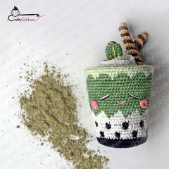 Green Tea Matcha Latte  amigurumi by CraftyGibbon
