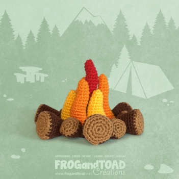 Campfire - Wood Log Fire Camping amigurumi pattern by FROGandTOAD Creations