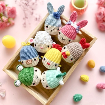 Crochet Easter cozy eggs amigurumi pattern by RNata