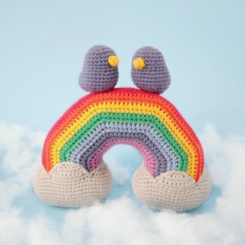 Rainbow and Lovebirds amigurumi pattern by Smiley Crochet Things