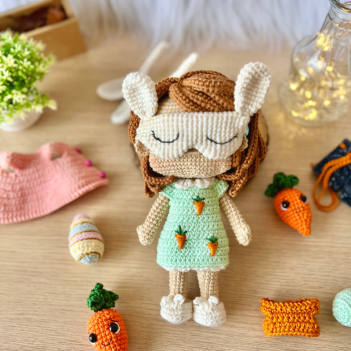 Astrid the bunny girl amigurumi pattern by Crocheniacs