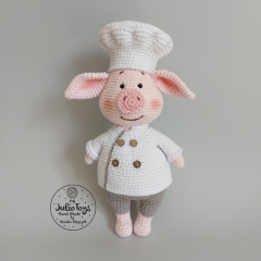 Pig chef Michelle amigurumi pattern by Julio Toys