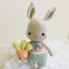 Milton the Carrot Loving Bunny amigurumi pattern by Bluesparrow Handmade