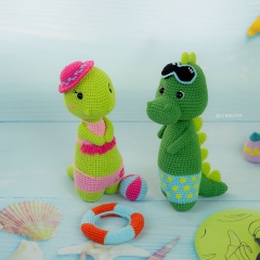 Dinosaur Couple Summer Bundle amigurumi pattern by Lennutas