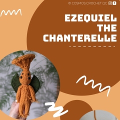 Ezequiel the Chanterelle mushroom  amigurumi pattern by Cosmos.crochet.qc