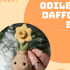 Odile the Daffodil flower bulb amigurumi pattern by Cosmos.crochet.qc