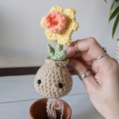 Odile the Daffodil flower bulb amigurumi by Cosmos.crochet.qc