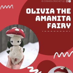 Olivia the Amanita mushroom fairy amigurumi by Cosmos.crochet.qc