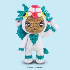Singhi, the Snow Lion amigurumi pattern by Tales of Twisted Fibers