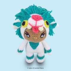 Singhi, the Snow Lion amigurumi by Tales of Twisted Fibers