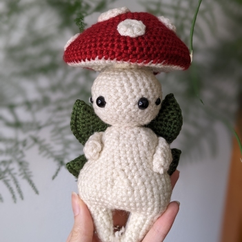 Olivia the Amanita mushroom fairy amigurumi pattern by Cosmos.crochet.qc