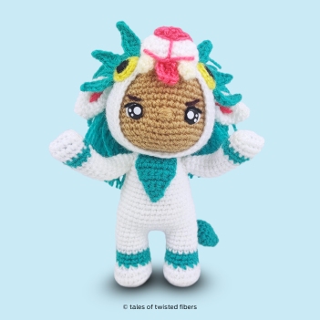 Singhi, the Snow Lion amigurumi pattern by Tales of Twisted Fibers