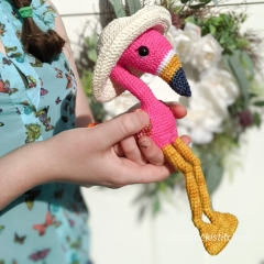 Yani the Flamingo  amigurumi by DearJackiStitchery