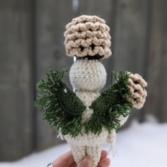 Giselle the morel fairy mushroom amigurumi pattern by Cosmos.crochet.qc