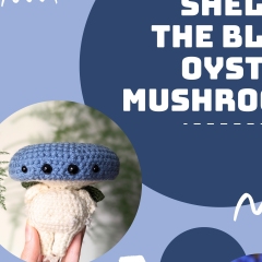 Shelly the blue oyster mushroom amigurumi pattern by Cosmos.crochet.qc