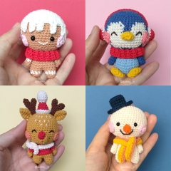 Kawaii Winter Friends amigurumi pattern by Audrey Lilian Crochet