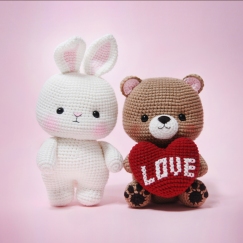 Bear and bunny with big love