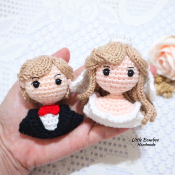 Bride and Groom Ornament amigurumi pattern by Little Bamboo Handmade