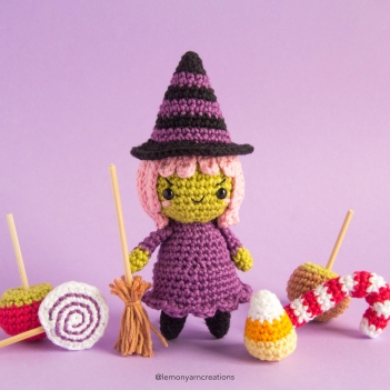 Candy Witch amigurumi pattern by Lemon Yarn Creations