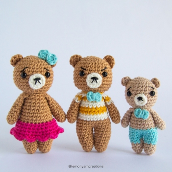 Three Bears amigurumi pattern by Lemon Yarn Creations