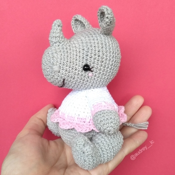 Rini the Javan Rhino amigurumi pattern by Audrey Lilian Crochet