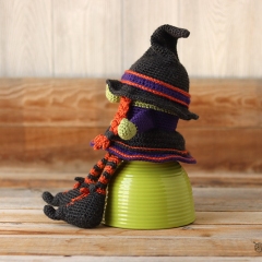 Witch Gnome and Broom amigurumi by Jen Hayes Creations