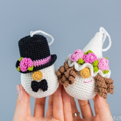 Bride and Groom gnomes amigurumi pattern by Mufficorn