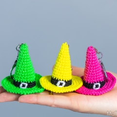 Witch hats keychains amigurumi by Mufficorn