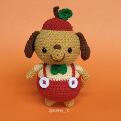 Apple Dog amigurumi by Audrey Lilian Crochet
