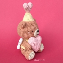 Coco the Cupid Bear amigurumi pattern by Audrey Lilian Crochet
