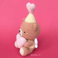 Coco the Cupid Bear amigurumi by Audrey Lilian Crochet