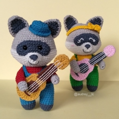 Jim and Joy the Raccoon Duo amigurumi pattern by Audrey Lilian Crochet