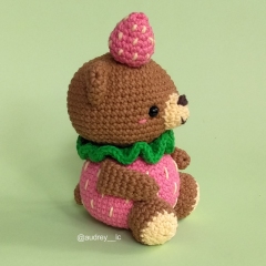 Strawberry Bear amigurumi pattern by Audrey Lilian Crochet