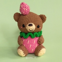 Strawberry Bear amigurumi by Audrey Lilian Crochet